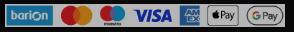 Barion, Mastercard, Maestro, Visa, American Express, Apple Pay és Google Pay